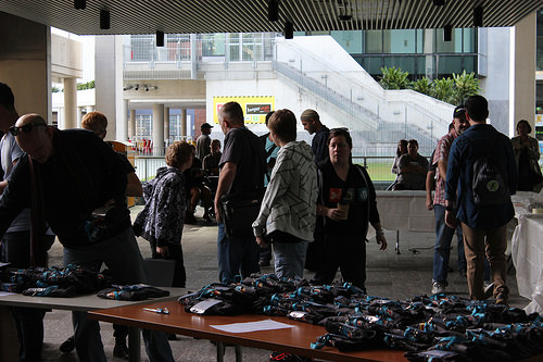 Picture of attendees registering for WordCamp Brisbane 2015